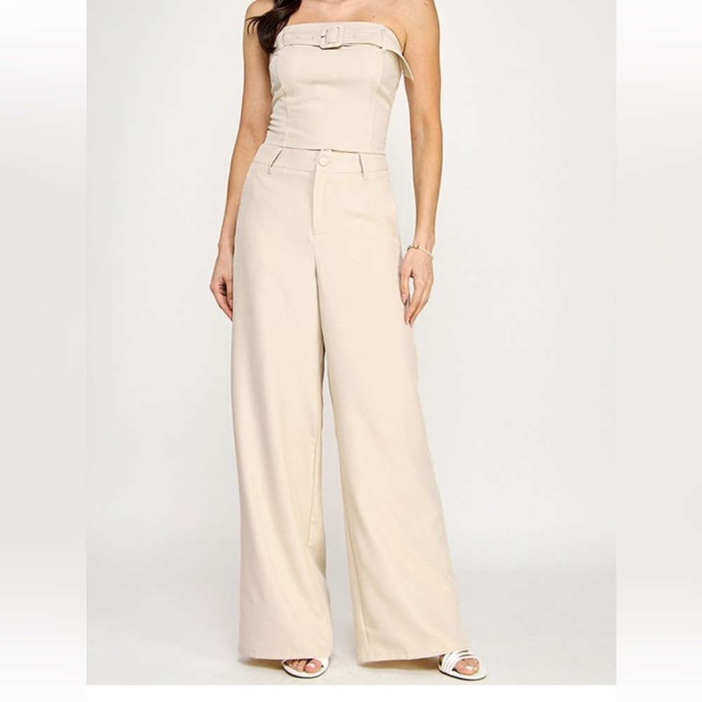 #317 Natural color 2 piece pant set